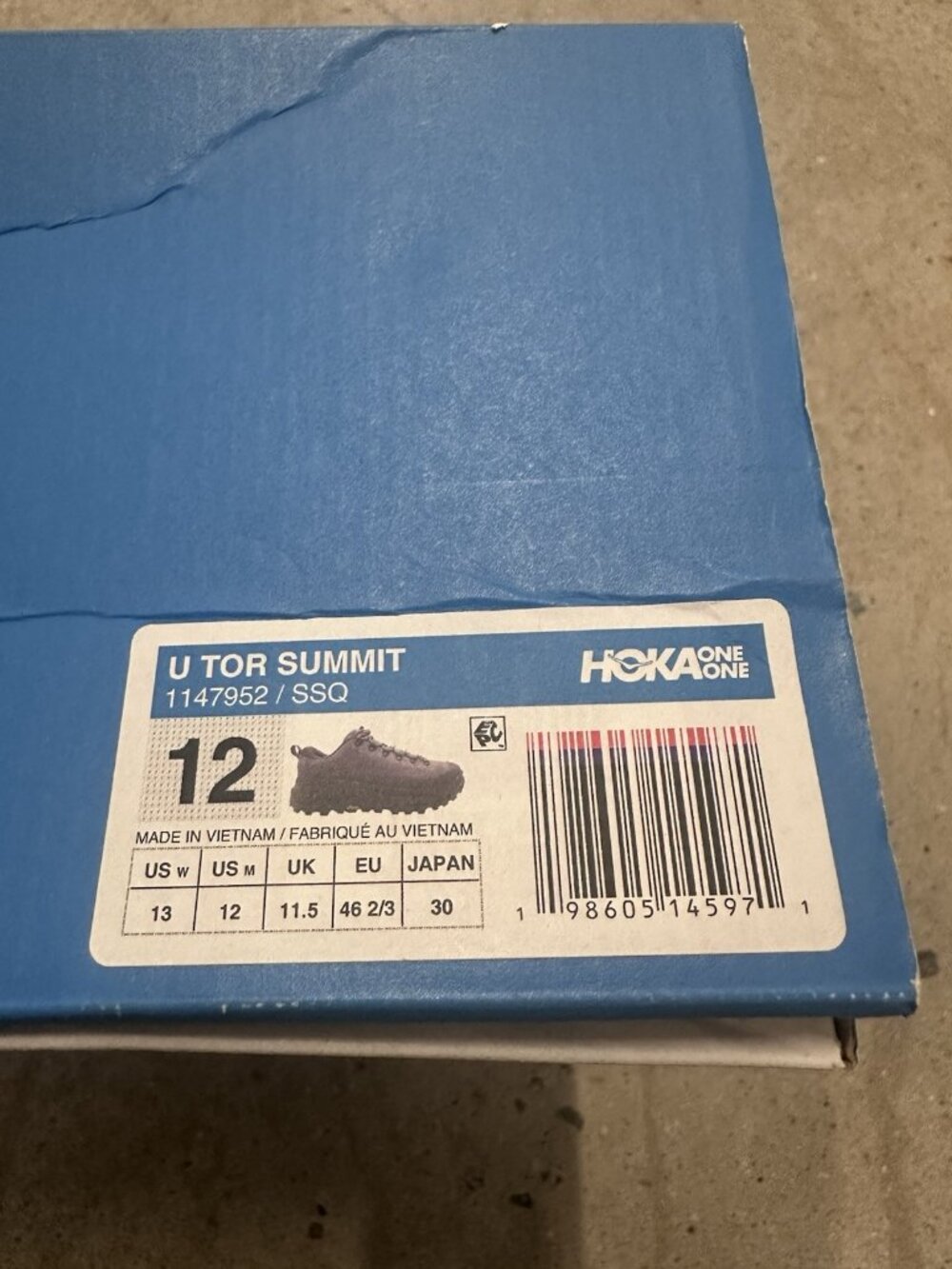 HOKA U Tor Summit Sneakers Squid Ink Dark Blue - Picture 3 of 12